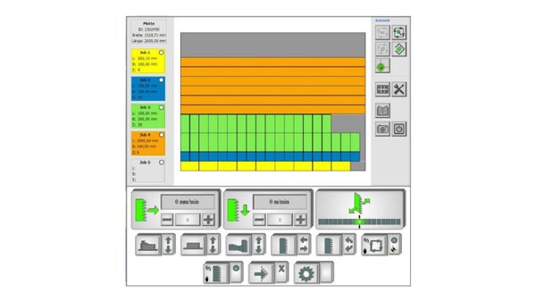 Behringer automatic vertical band saw LPS25-250-8A control with nesting functionalities