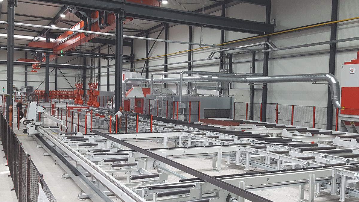 Sawing-Drilling-Line with fully automated material handling system